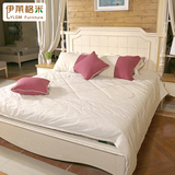 地中海床1.8米大床白色现代简约小户型实木床婚床高箱储物床家具