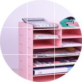 办公室桌面文件架创意韩版多层办公桌收纳盒资料架书本杂志置物架