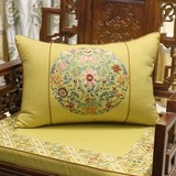 中式棉麻绣花抱枕靠垫罗汉床红木家具沙发垫坐垫实木圈椅坐垫定做