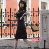 日本代购Lily Brown 2015修身荷叶边针织连衣裙Sweet10月揭载