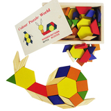 木质立体几何形状拼图百变积木七巧板拼图儿童益智玩具3-4-5-6岁