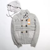 西班牙 原包装 冬季男式加厚羊毛混纺毛衣 高领纽扣开衫 0.8KG
