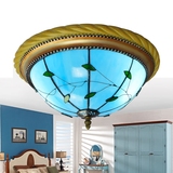 欧式现代简约地中海蓝色卧室吸顶灯美式田园复古蒂凡尼玄关过道灯