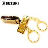 SUZUKI铃木5孔迷你钥匙扣小口琴S-5 金色五孔十音迷你款儿童口琴
