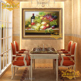 塞菲尔手绘欧式高档水果餐厅装饰画有框现代简约餐厅油画单幅壁画