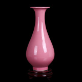 景德镇陶瓷器 粉红仿古花瓶花器 现代简约家居饰品工艺客厅摆件