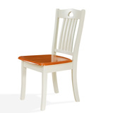 简约全实木餐椅白色靠背餐桌椅子餐厅凳子地中海家用橡木座椅
