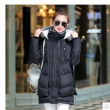 韩版棉衣中长款修身大码女装外套羽绒棉服2015冬季新款加厚军工装