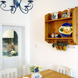 地中海田园吊柜客厅餐厅厨房组装实木挂柜置物架壁柜储物收纳柜