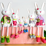 欧式创意树脂工艺家居装饰品大号吊脚娃娃米菲兔子可爱小摆件礼物