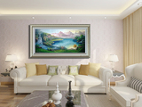 手绘现代客厅装饰油画简约沙发背景画电视墙挂画酒店大型壁画