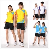 韩国胜利羽毛球服套装 男女款速干圆领夏短袖情侣运动比赛服显瘦