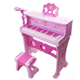 ae钢琴款幼儿童电子琴粉色带麦克风26岁小女孩早教音乐玩具