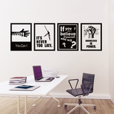 创意个性黑白画框励志墙贴纸贴画公司企业办公室书房墙壁装饰品