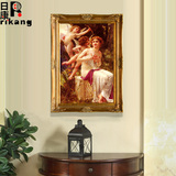 日康 纯手绘欧式宫廷古典天使人物油画 客厅卧室玄关挂画装饰画