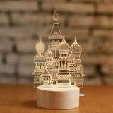 北欧风情魔幻城堡3D台灯创意小夜灯圣诞情人节礼物