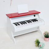 深港儿童小钢琴烤漆25键白色木质女孩早教启蒙电子琴音乐玩具礼物