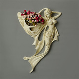 欧式美人鱼美女壁挂花插复古创意家居墙面装饰品天使玄关墙饰挂件