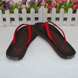 韩版人字拖女生舒适户外拖鞋布带沙滩夹脚凉鞋布带平根平底大红色