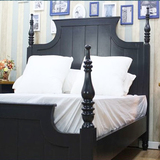 橡木定制地中海实木双人床 美式乡村床铺 1.5米1.8床铺婚床公主床