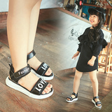 比迪熊女童凉鞋夏季 2016新款真皮公主鞋 韩版儿童中大童学生防滑