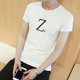 夏季新款韩版圆领休闲短袖t恤男士紧身体恤半袖修身型打底衫上衣