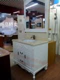 北京包送货安装新款大理石卫浴柜组合仿古欧式橡木柜洗漱台洗脸盆