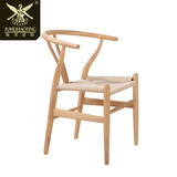Y椅纯实木靠背椅 带扶手餐椅子设计师创意休闲书房椅极美家具