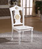 欧式简约现代餐椅 镶嵌玉石椅子 实木白色餐桌椅组合 办公椅烤漆