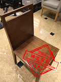 水曲柳材质黑胡桃木色新品酒店餐厅实木餐椅硬座宜家风格椅