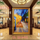梵高露天咖啡馆油画纯手绘 欧式客厅卧室玄关装饰画临摹名画