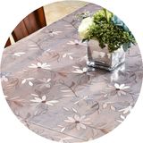 田园磨砂花色软玻璃茶几垫餐桌垫隔热垫PVC防水防烫塑料桌布定制