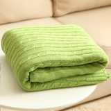 全棉麻花毯针织毛线毯子/办公室午睡毯/毛毯盖毯/沙发毯子休闲毯