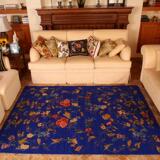 易普美家 美式现代客厅茶几薄沙发卧室床边毯 欧式普罗旺斯紫地毯