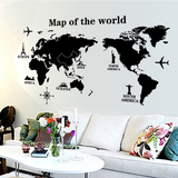 世界地图墙贴 创意办公室书房布置贴画 宿舍寝室客厅餐厅装饰贴纸