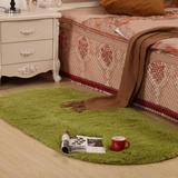 椭圆形卧室床边地毯婚房可爱长毛绒床前毯客厅茶几室内小地毯地垫