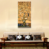 油画克里姆特生命之树玄关装饰画壁画客厅 挂画 无框欧式特价特价