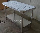 不锈钢工作台 定做厨房操作台双层简易组装工作台打包台不锈钢桌