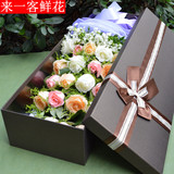 19朵红玫瑰花礼盒武汉鲜花速递长沙宜昌黄石西安同城花店生日送花