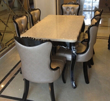 欧式餐桌椅组合6人 新古典大理石吃饭桌子 小户型韩式长方形餐台4