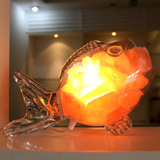 水晶盐灯 高档玻璃台灯 喜马拉雅可调光卧室创意时尚欧式台灯