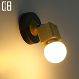 简约创意原木壁灯温馨卧室床头灯走廊阳台客厅灯过道玄关灯日式灯