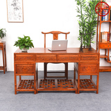 中式住宅家具办公桌榆木写字台书桌实木雕刻草龙书画桌厂家直销