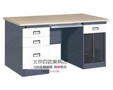 北京加厚促销1.2钢制铁皮单人带抽屉办公桌电脑桌写字办公台1.4米