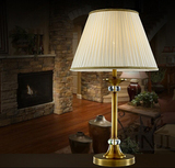 美式台灯 欧式全铜卧室床头灯 创意别墅温馨客厅装饰水晶台灯具