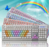 黑爵ak10英魂之刃彩虹背光游戏键盘茶轴机械手感键盘电竞小苍lol