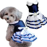 宠物衣服泰迪夏装狗狗裙子公主装泰迪比熊贵宾海军款婚纱礼服包邮