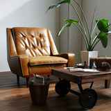 复古PU沙发北欧美式设计师单双人沙发椅组合S0301包邮