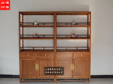新中式书架老榆木免漆茶架纯实木茶水架明式书柜禅意家具 设计师