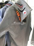 东京蛋蛋日本代购 bape 迷彩鲨鱼带帽款长袖衬衫，男款0305